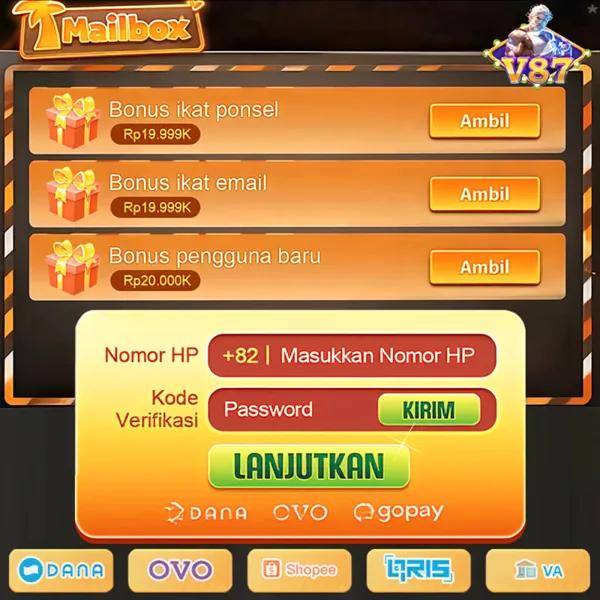 V87 Bonus Member Baru 100%